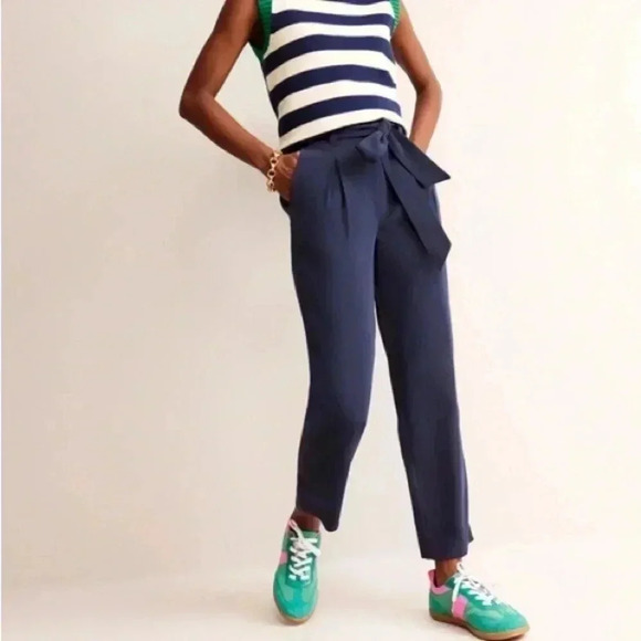 Boden Tapered Tie Waist Trousers - Picture 1 of 10